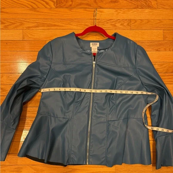 Monroe & Main Blue Leather Jacket - Picture 6 of 9